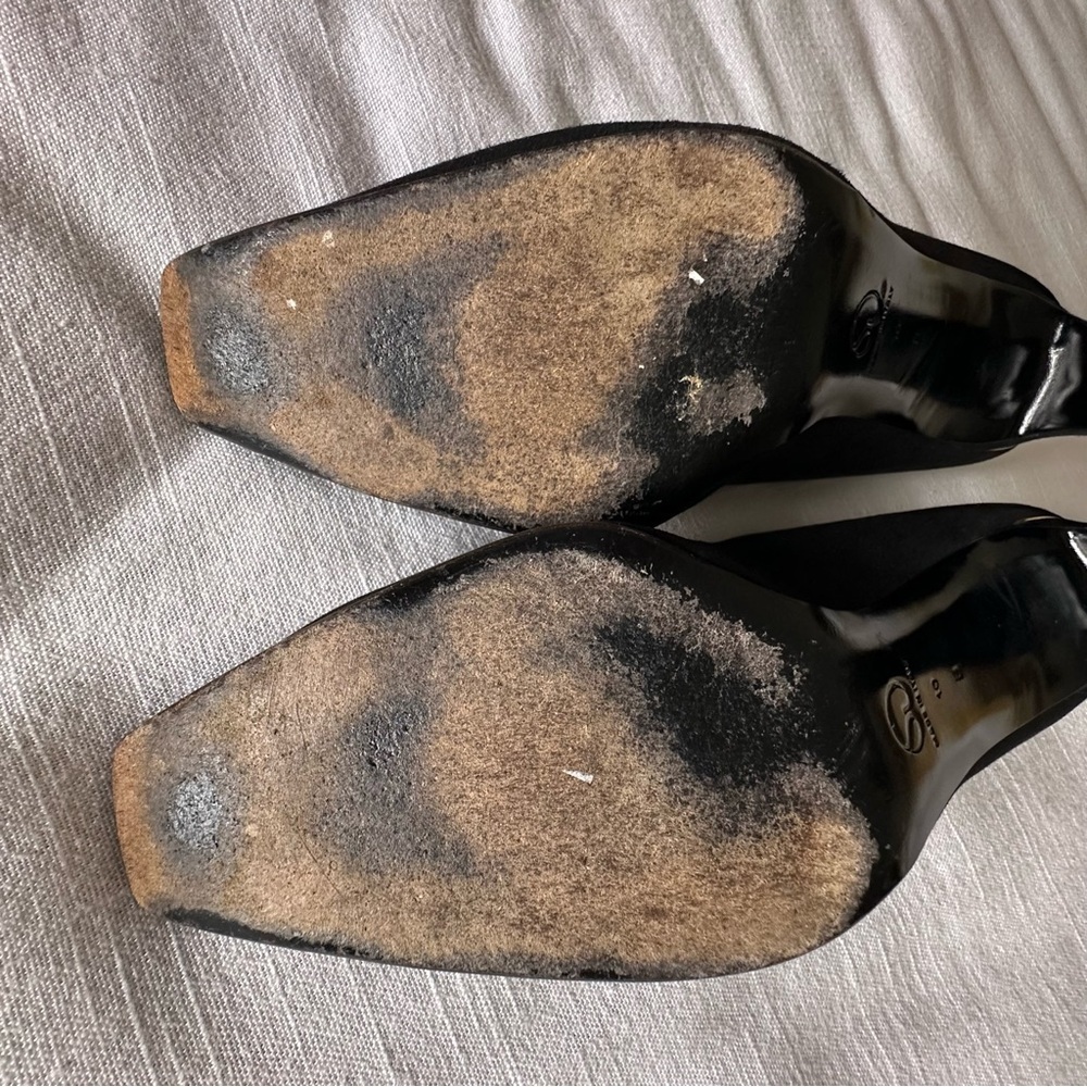 St. John Shoes Womens Size 10 Black Suede Mary Jane Pumps Block Heel Italy Party - Picture 12 of 14